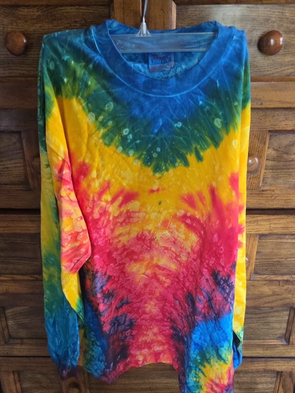 Tie-Dye Long Sleeve Adult SIZE L Shirt - Multicolor